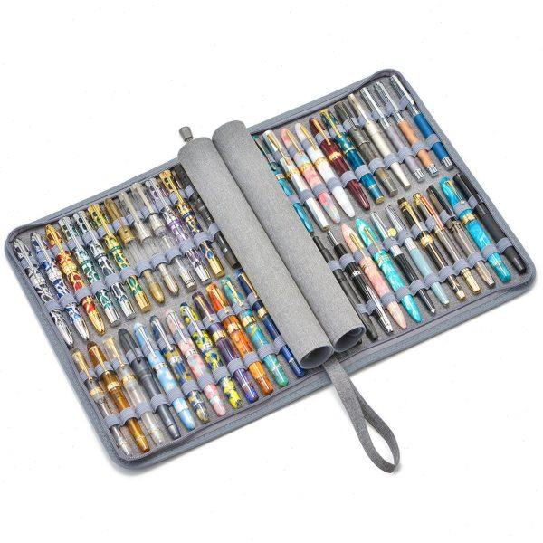 意斯华48格帆布钢笔收纳包 YKK拉链简约防水防尘大容量钢笔文具,文具电教/文化用品/商务用品,笔袋,淘宝优惠券,粉丝福利购,淘宝优惠卷