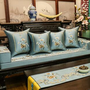 定制红木沙新中式发坐垫加厚罗汉床防滑木头沙发垫实木家具垫套