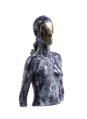 现代简约轻奢纯铜半o身人物雕塑摆件样板房客厅酒店大堂软装工艺