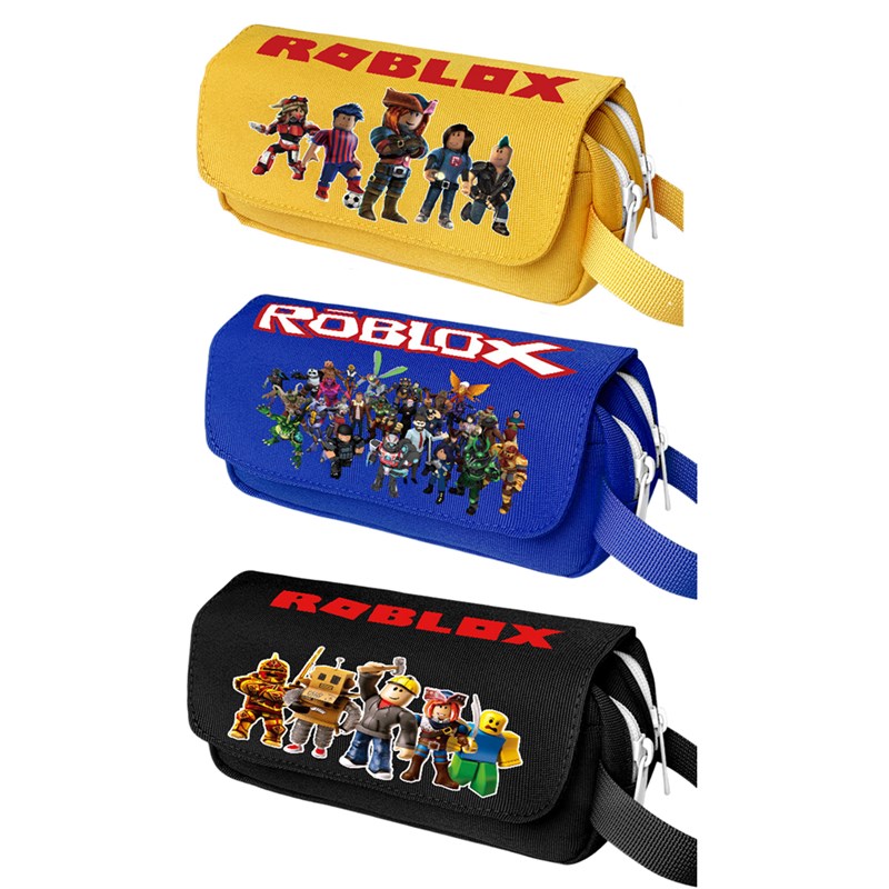 Roblox学生笔袋手提款v双层大容量罗布乐思周边文具袋铅笔盒帆布