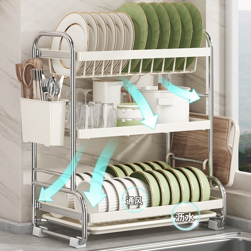 不锈钢碗c碟架收纳架厨房多功能置物架沥水碗盘架子新款2024