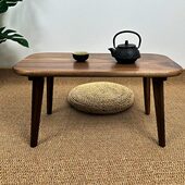 北美黑胡桃木飘窗桌子轻奢榻榻米矮桌日式 小茶几实木炕几小茶台