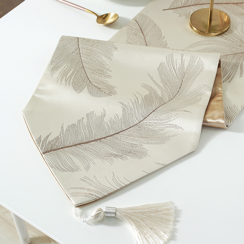 餐桌桌旗布艺刺绣茶几q长条桌布新中式鞋柜餐边柜餐旗轻奢现代简