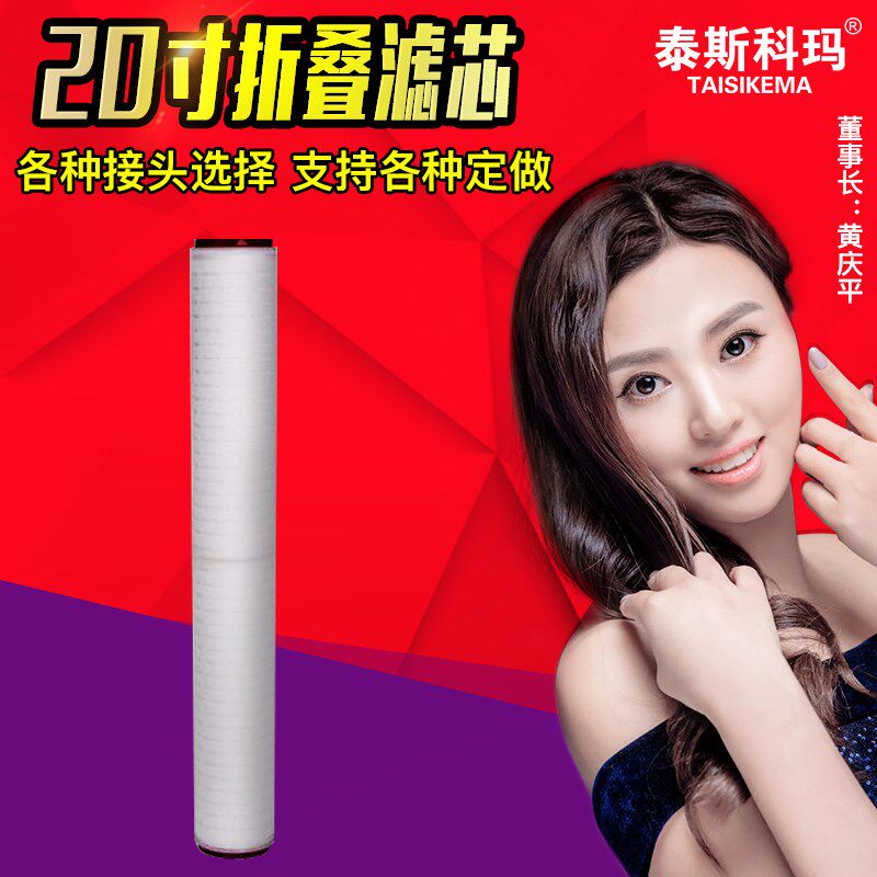 20寸折叠滤芯pp微孔过滤芯平头精密过滤器滤芯0.2W2微米0.45