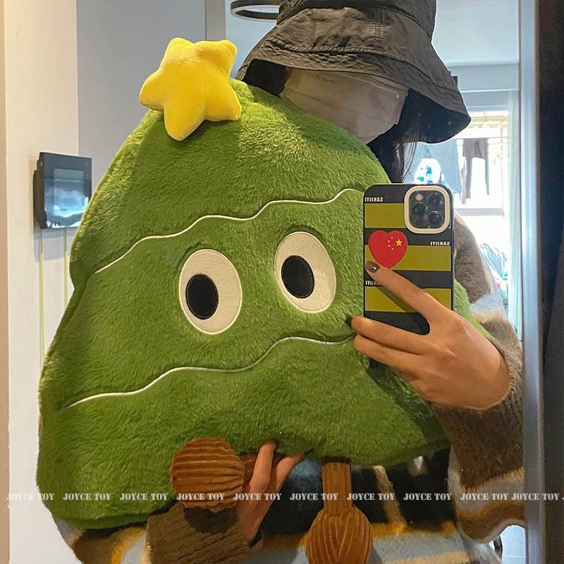 新款圣诞树抱枕沙发圣诞节摆件装饰娃娃公仔靠垫S飘窗布置女生礼