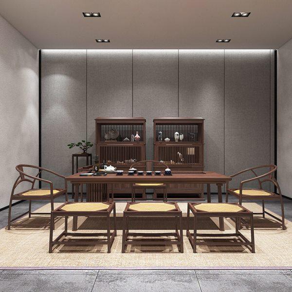 黑胡桃木实木茶桌椅组合现货茶台现简约茶艺桌家用小户型茶道桌,商业/办公家具,茶台/茶桌,淘宝优惠券,粉丝福利购,淘宝优惠卷