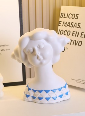 北欧半身像女孩创意摆件家居客厅电视柜酒柜玄P关高级感轻奢装饰