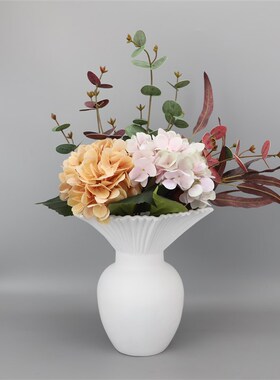 欧式轻奢b创意树脂插花花瓶艺术摆件客厅茶几样板间酒店家居装饰