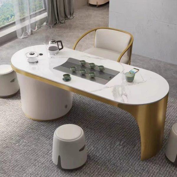 现新中式简约岩板烧水壶电器一体茶桌家居客厅公室泡茶台,商业/办公家具,茶台/茶桌,淘宝优惠券,粉丝福利购,淘宝优惠卷