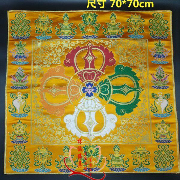 十字金刚杵法器垫 铃杵垫 桌布 70*70cm  两色可选