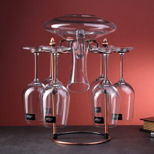 创意水晶红酒杯醒酒器一体杯架倒挂悬挂酒架摆件家用时尚高脚杯架,餐饮具,开瓶器,淘宝优惠券,粉丝福利购,淘宝优惠卷