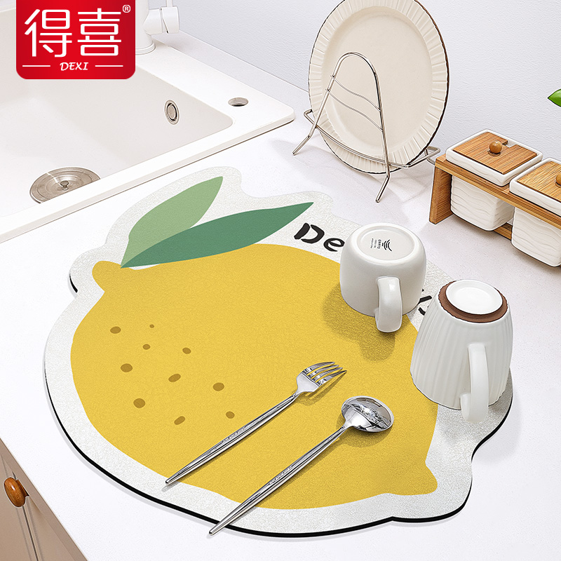 厨房台面沥水f垫碗盘干燥垫酒茶台硅藻泥吸水吧台杯子垫免洗隔热