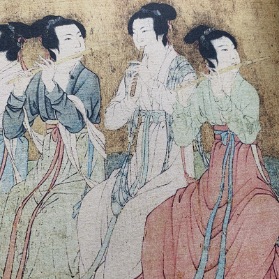 字店卷图国礼品m载韩熙画夜w人古画像装画卷长画复风中铺宴饰轴国