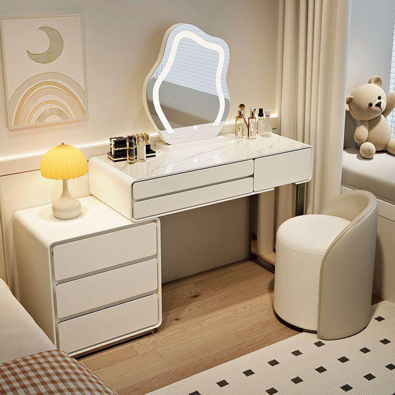 奶油风岩板实木卧室梳妆台床头柜一体网红伸缩化妆桌2025现代简约,纺织面料/辅料/配套,纺织机械配件,淘宝优惠券,粉丝福利购,淘宝优惠卷