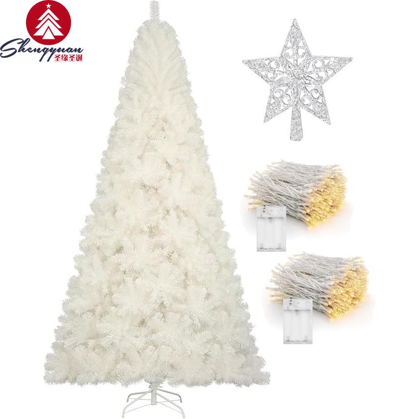 多规格圣诞树120-210CM LED发光灯串树顶星金属底座 多场景装饰树