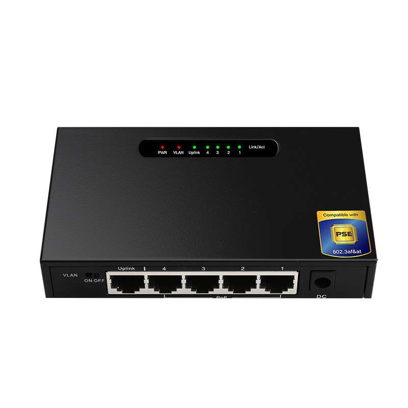TXIC4口千兆POE+1口千兆上行非管理型交换机PSE电源认证分线器新