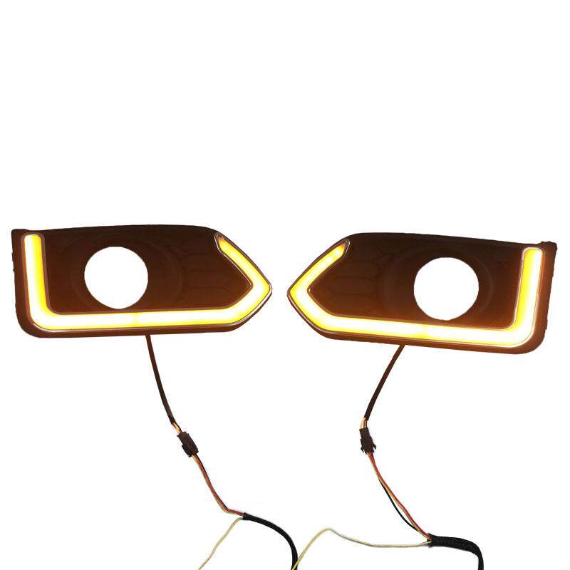 国外版17款-19款 锋范 前雾灯换件 日行灯带转向双色 前杠灯