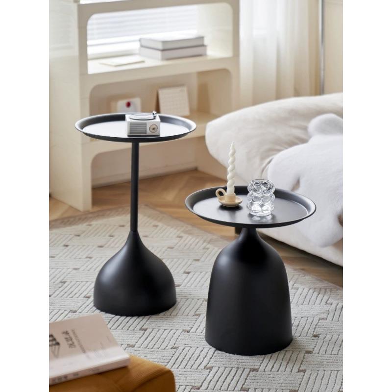 奶油风沙发边几白色移动茶几迷你阳台铁艺小桌子轻奢角几创意边桌