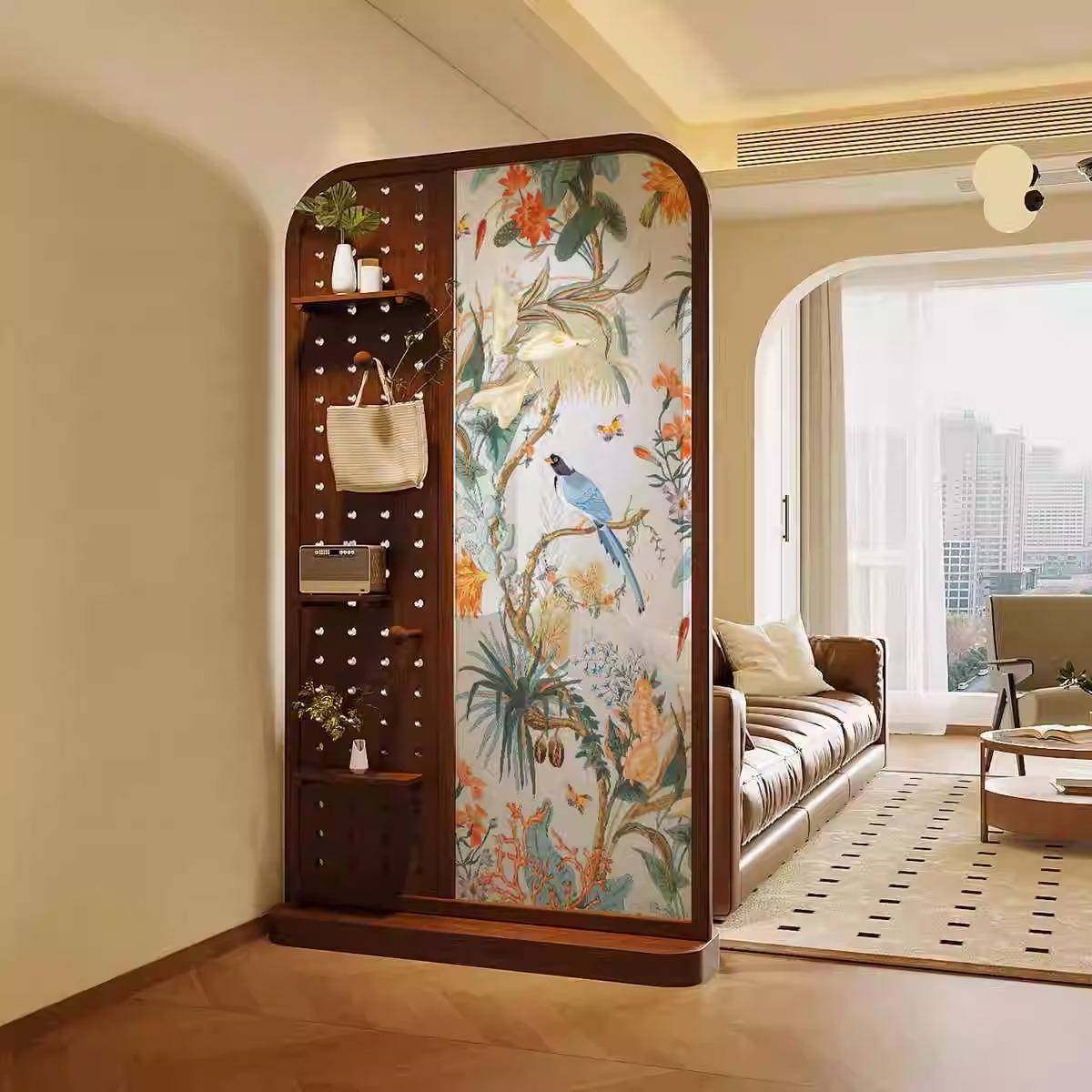 法式现代多功能实木洞洞板屏风隔断家用客厅餐厅玄关遮挡移动座屏,纺织面料/辅料/配套,纺织机械配件,淘宝优惠券,粉丝福利购,淘宝优惠卷