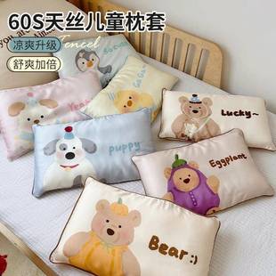6岁冰丝枕芯幼儿园宝宝小枕头 枕套3 夏季 A类天丝儿童枕头套单只装