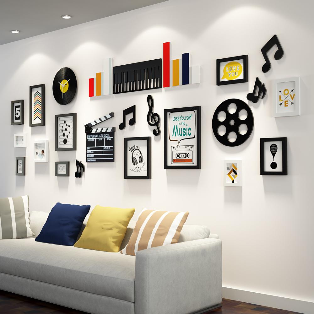 高分子_B05音乐潮流照片墙简约现代客厅装饰挂画组合相框墙挂饰品