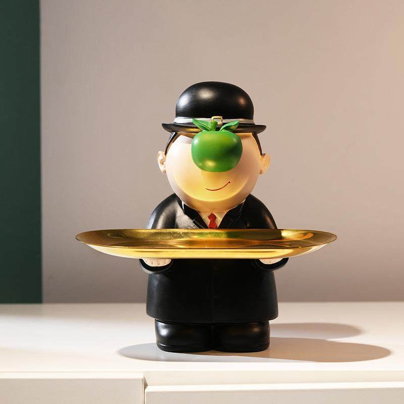 戴珍珠耳环的少女摆件大美术馆客厅软装饰品创意