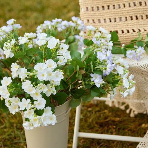 仿真茉莉花 小清新装饰假花田园风格海棠花绢花 户外酒吧客厅餐厅