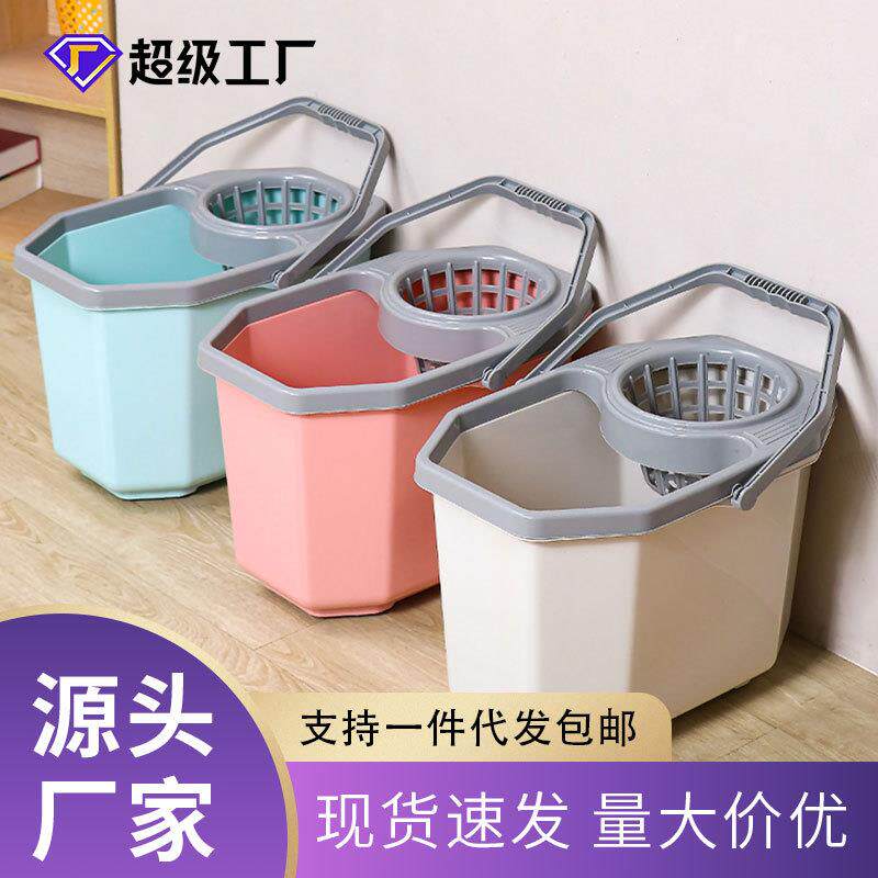 辉海加厚拖布桶手动挤水桶塑料地拖桶带漏网旋转拧水拖地拖把桶