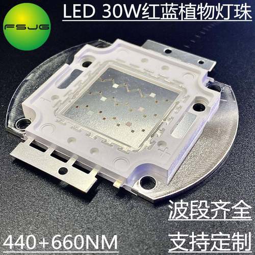 花卉菜园草坪 LED大功率集成灯珠 30W植物生长灯 红蓝补光 泛光灯