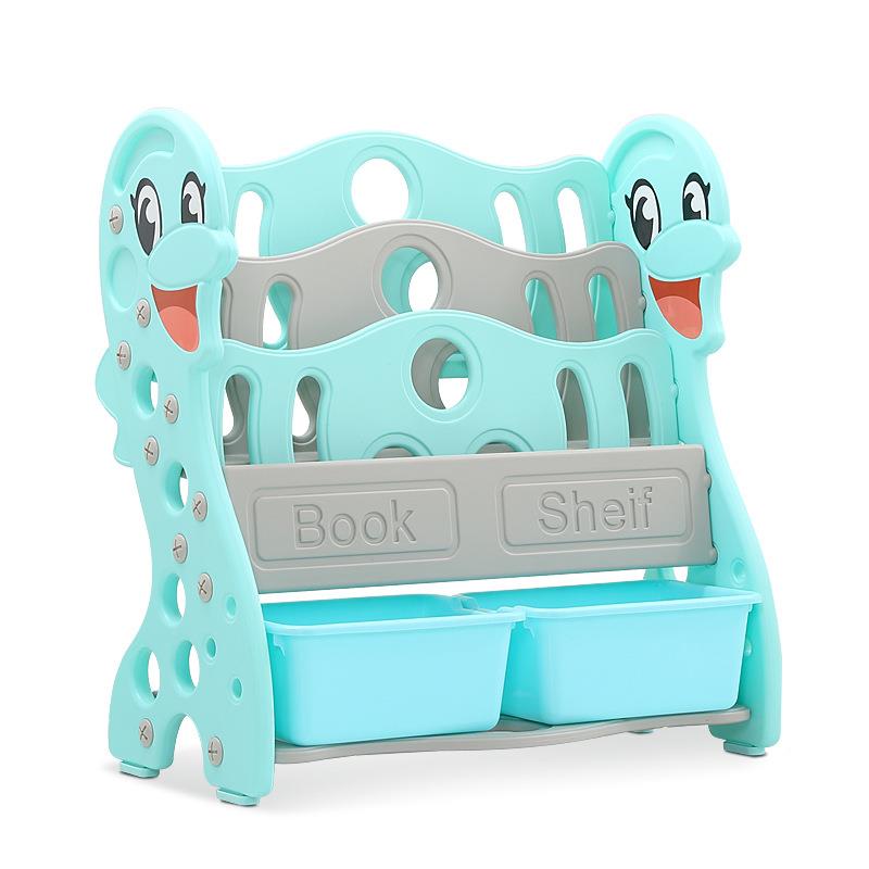 儿童书架幼儿园图书架玩具架宝宝书柜收纳整理柜小孩塑料简易书架