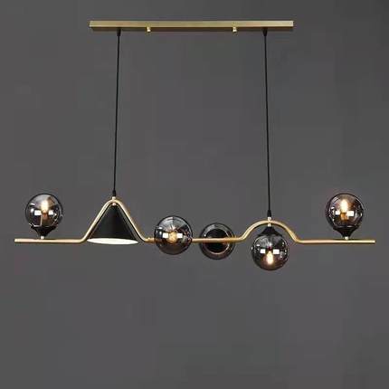 餐厅吊灯极简led长条简约现代创意设计师办公室吧台饭厅北欧灯具