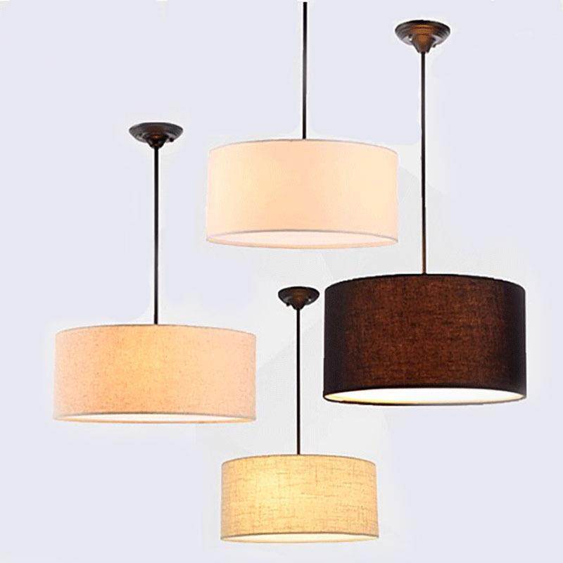 现代简约布艺餐厅吊灯北欧客厅灯卧室书房亚麻布艺圆形单头吊灯,家装灯饰光源,智能吊灯,淘宝优惠券,粉丝福利购,淘宝优惠卷