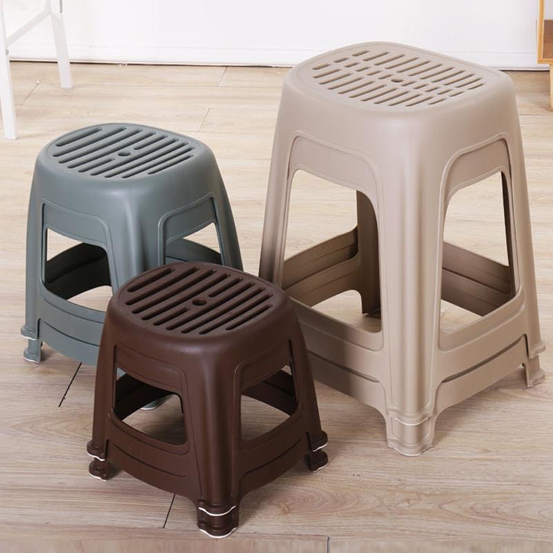 塑料凳家用成人加厚条纹凳简约现代小凳子椅子防滑简易高凳何之章