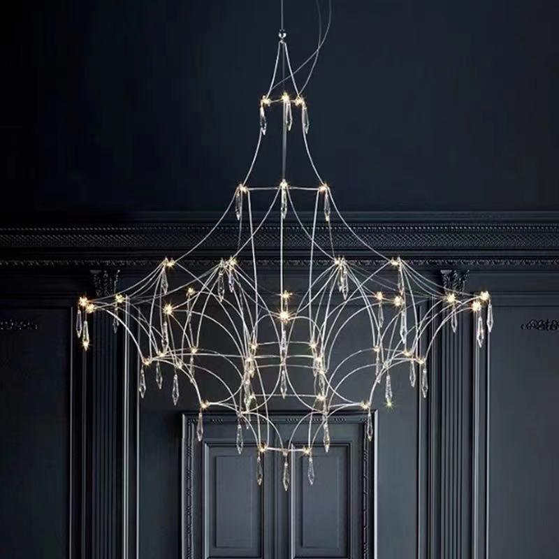 后现代简约创意不锈钢吊灯客厅餐厅水晶光立方LED吊灯艺术设计灯