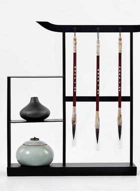 现代新中式书房毛笔摆件创意家居玄关软装饰品样板房间工艺品摆设