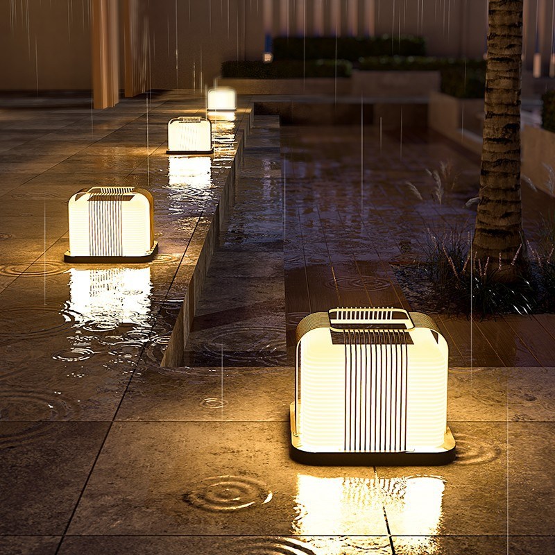 太阳能柱b头灯不锈钢户外防水庭院灯现代简约花园墙头灯别墅围墙