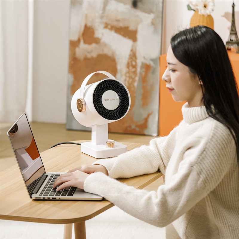 2024新款家用迷你暖风机桌面台式电暖器小型O办公室取暖器冷暖两