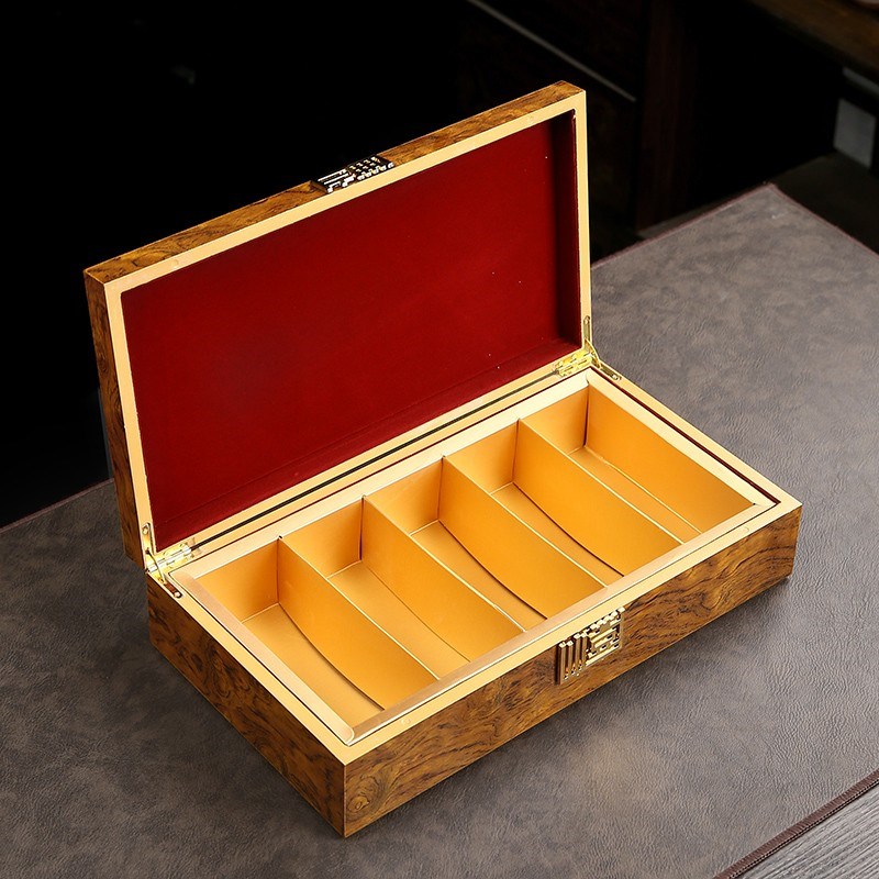 高档包装武夷岩茶礼品盒金丝楠木纹半H斤摆泡大红袍肉桂岩茶通用