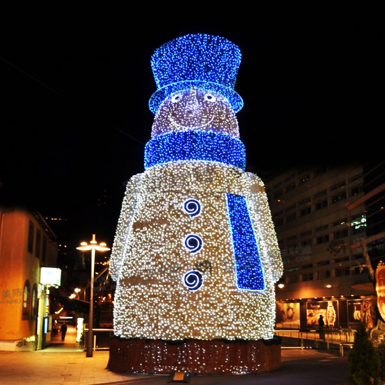 商场圣诞节装饰j用品户外圣诞节雪人雕塑灯光亮化造型造型灯饰