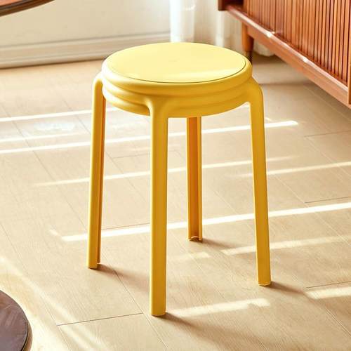 简约椅子胶高板凳乔迁凳子叠放塑料可新居餐桌家用凳子加厚圆凳