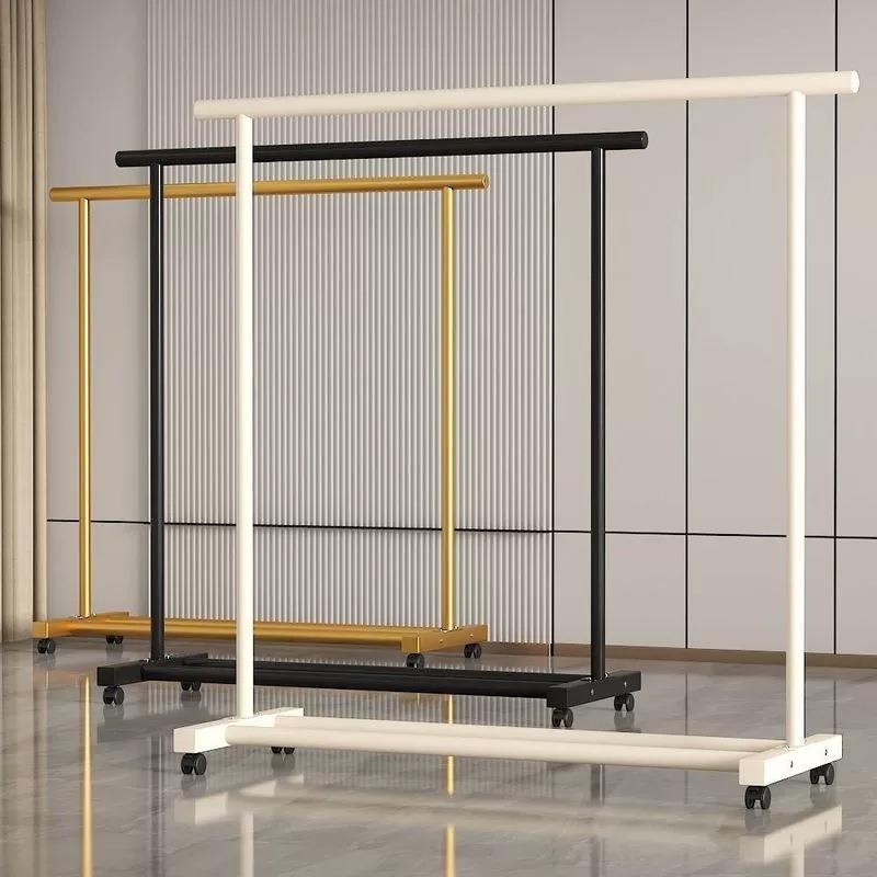 晾衣架落地家用阳台单杆晾晒衣服宿舍简易衣帽架卧室挂衣架子室内