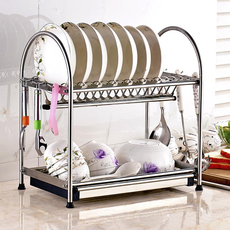 洁西特304不锈钢碗碟架沥水置物收纳篮 台面整理架厨房置物碗碟架