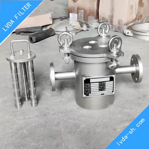 浆料管道除铁器 S304.S316L不锈钢套管 内8000-14000高斯磁棒过滤