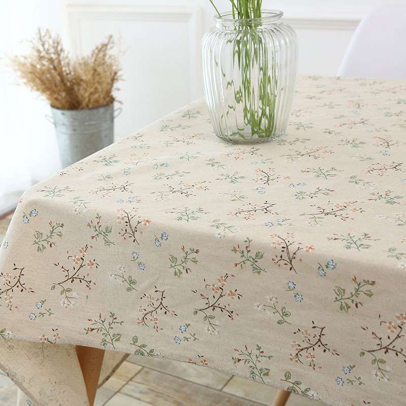 时尚小清新韩式纯棉麻桌布 印花长方形加厚餐桌布  盖布