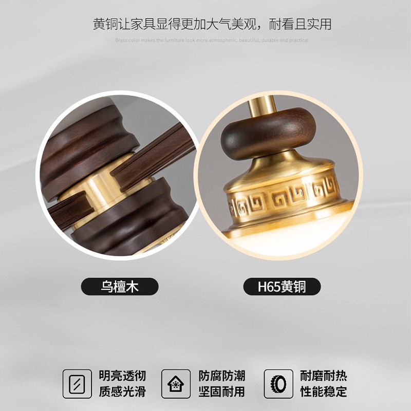 新中式全铜高端实木吊灯客厅u2022年新款中国风别墅复式楼餐厅灯