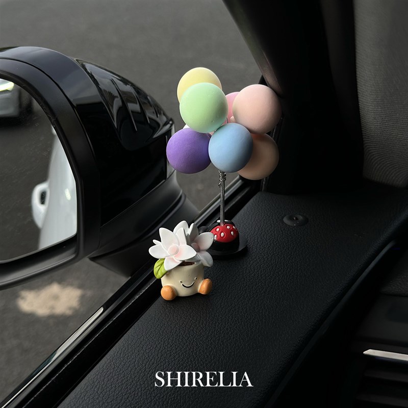 花盆小精灵小摆件桌面可爱动物卡通E公仔汽车内中控台树脂车载摆
