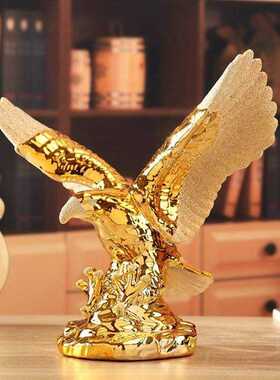 新房店面装饰欧式陶瓷家居工艺品摆件磨砂陶O瓷创意饰品大鹏展翅