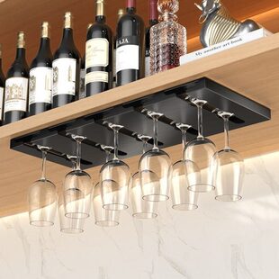 免打孔高脚杯收纳挂架红酒杯玻璃杯支架酒柜厨房吊柜顶部酒杯挂钩