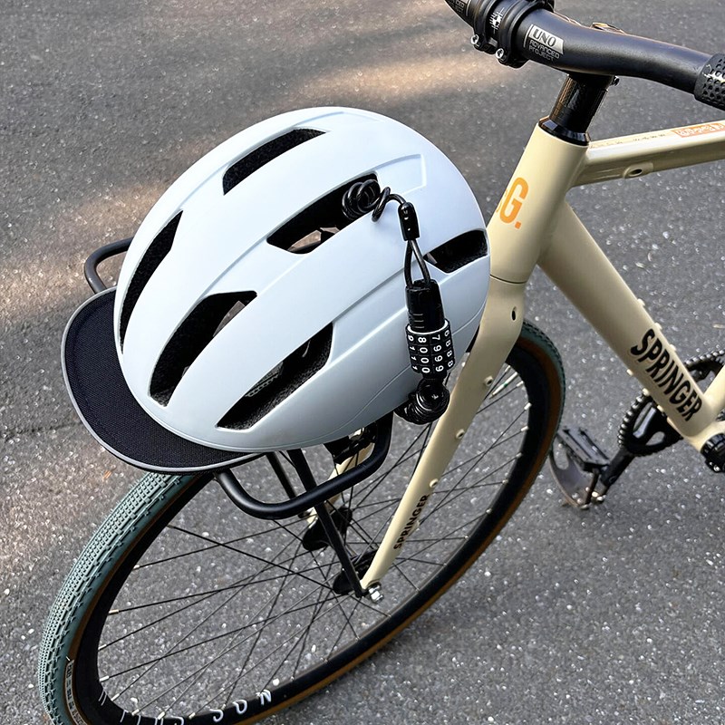 自行车锁便携头盔锁扣防盗固定四D位密码单车钢丝锁电动车密码锁