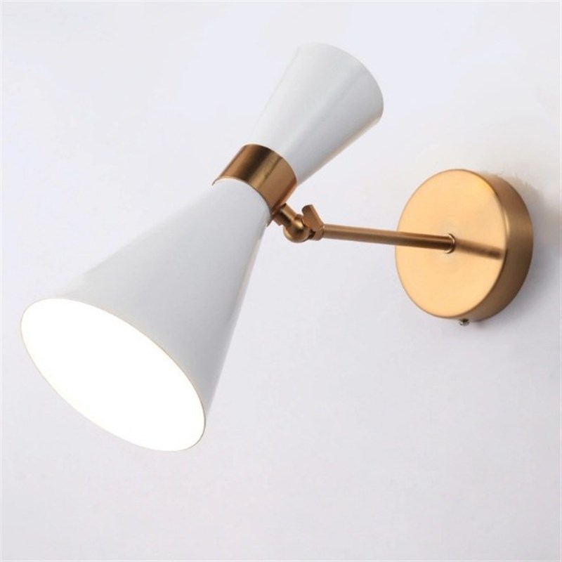 北欧现代上下杯喇叭黑色 创意个性卧室床头餐Q厅书房客厅装饰壁灯